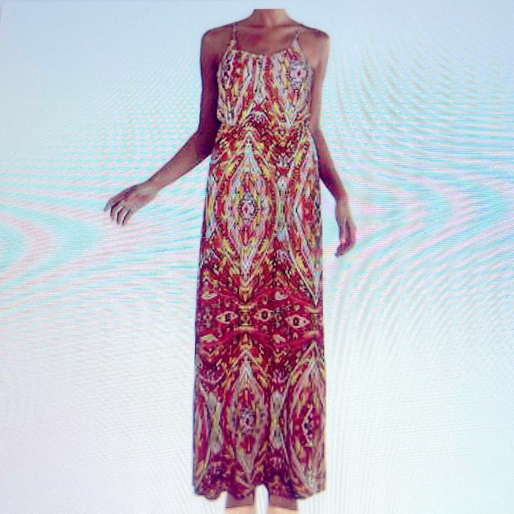 - Felicity and Coco Summer maxi dress size M Orange and yellow Art Deco